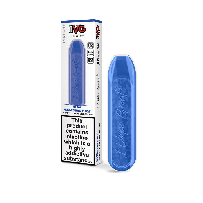 Blue Raspberry Ice by IVG Bar 600 Puff Boxed