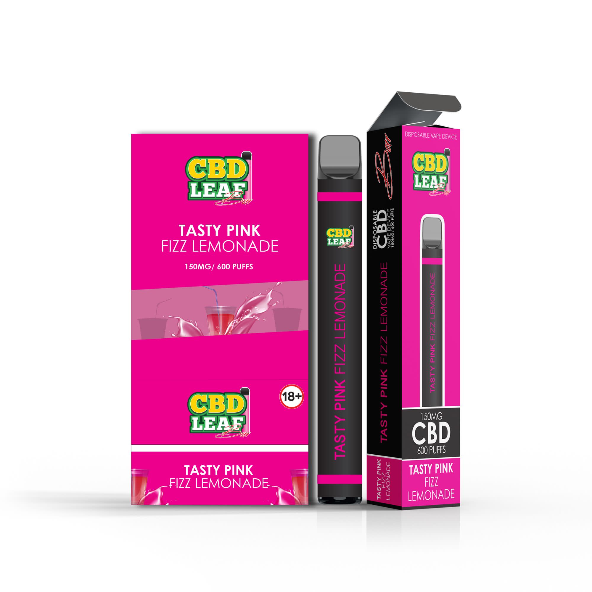 Tasty Pink Fizz Lemonade by CBD LEAF 600 Puff