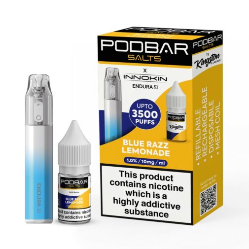 Blue Razz Lemonade by PodBar Salts x Innokin Endura S1 Kit