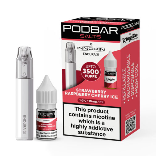 Strawberry Raspberry Cherry Ice by PodBar Salts x Innokin Endura S1 Kit