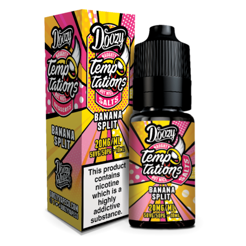 white Banana Split Doozy Temptations Salts 10ml Bottle