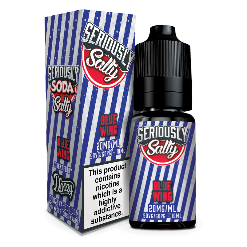 white Blue Wing Seriously Salty Soda 10ml Bottle