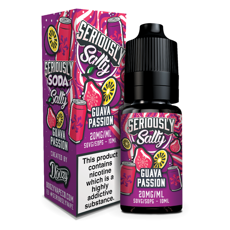 white Guava Passion Seriously Salty Soda 10ml Bottle