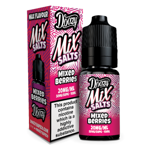 white Mixed Berries Doozy Mix Salts 10ml Large