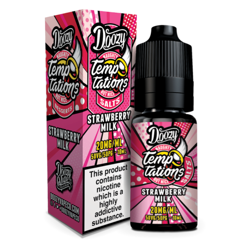 white Strawberry Milk Doozy Temptations Salts 10ml Bottle