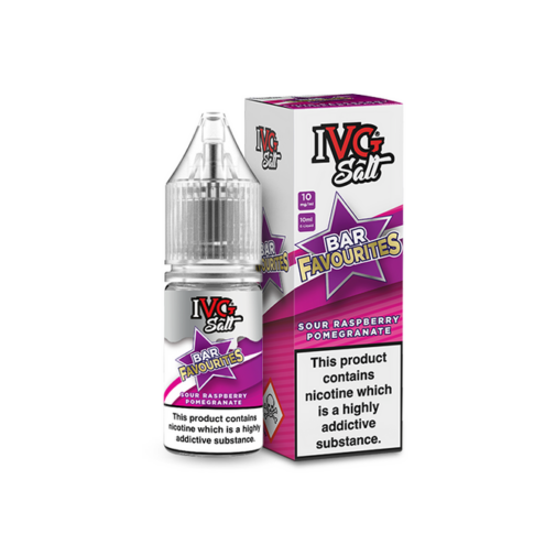 Sour Raspberry Pomegranate Bar Favourites by IVG E-liquid Salt 10ml