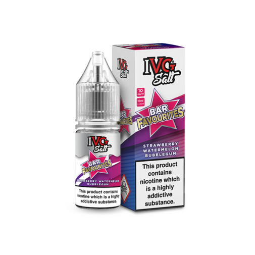 Strawberry Watermelon Bubblegum Bar Favourites by IVG E-liquid Salt 10ml