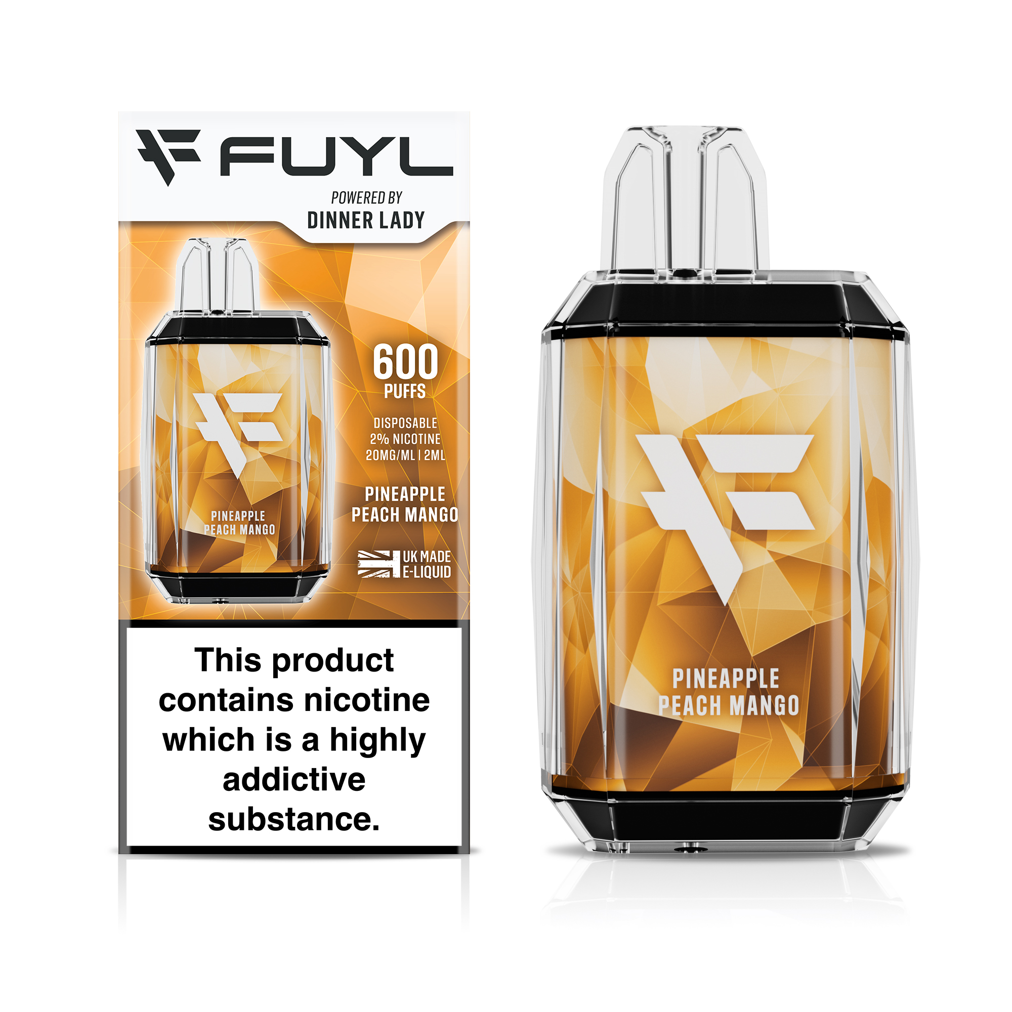 Pineapple Peach Mango by Fuyl Dinner Lady 600puff Disposable