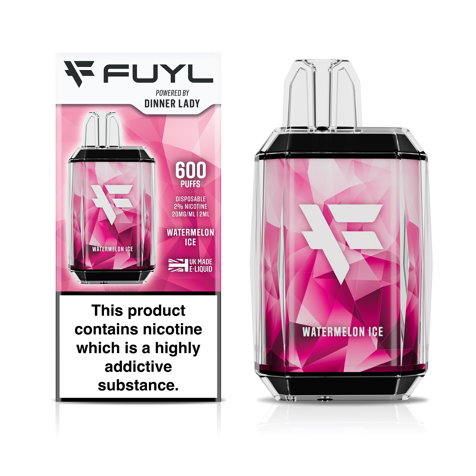 Watermelon Ice by Fuyl Dinner Lady 600puff Disposable