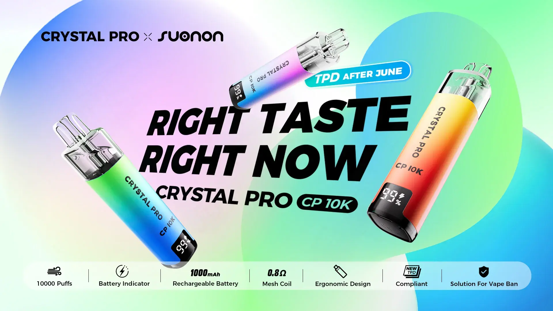 Suonon Crystal Pro CP 10K Banner - Right Taste Right Now