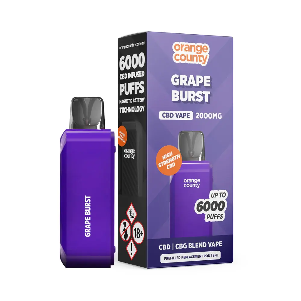 Grape Burst 2000mg Orange County CBD Vape Replacement Pod
