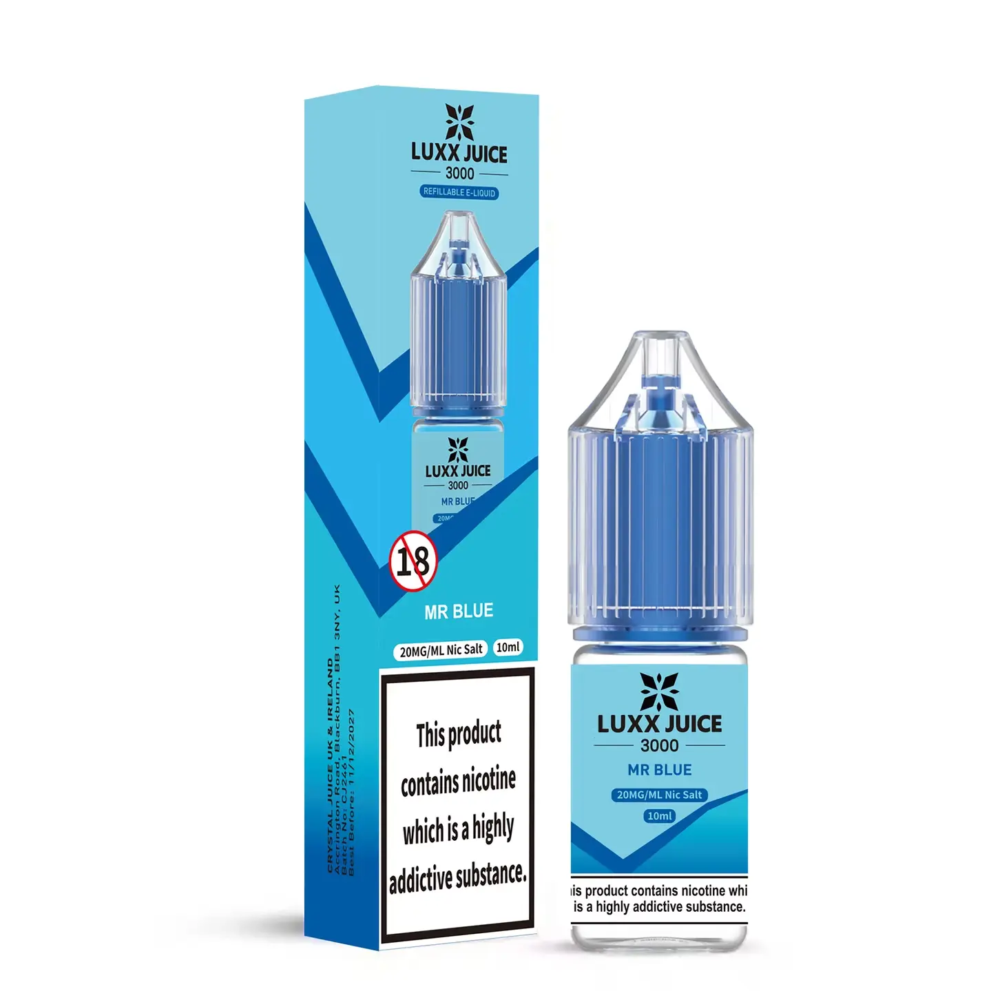 Luxx Juice 3000 Nicotine Salts 10ml Nic Salt Mr Blue
