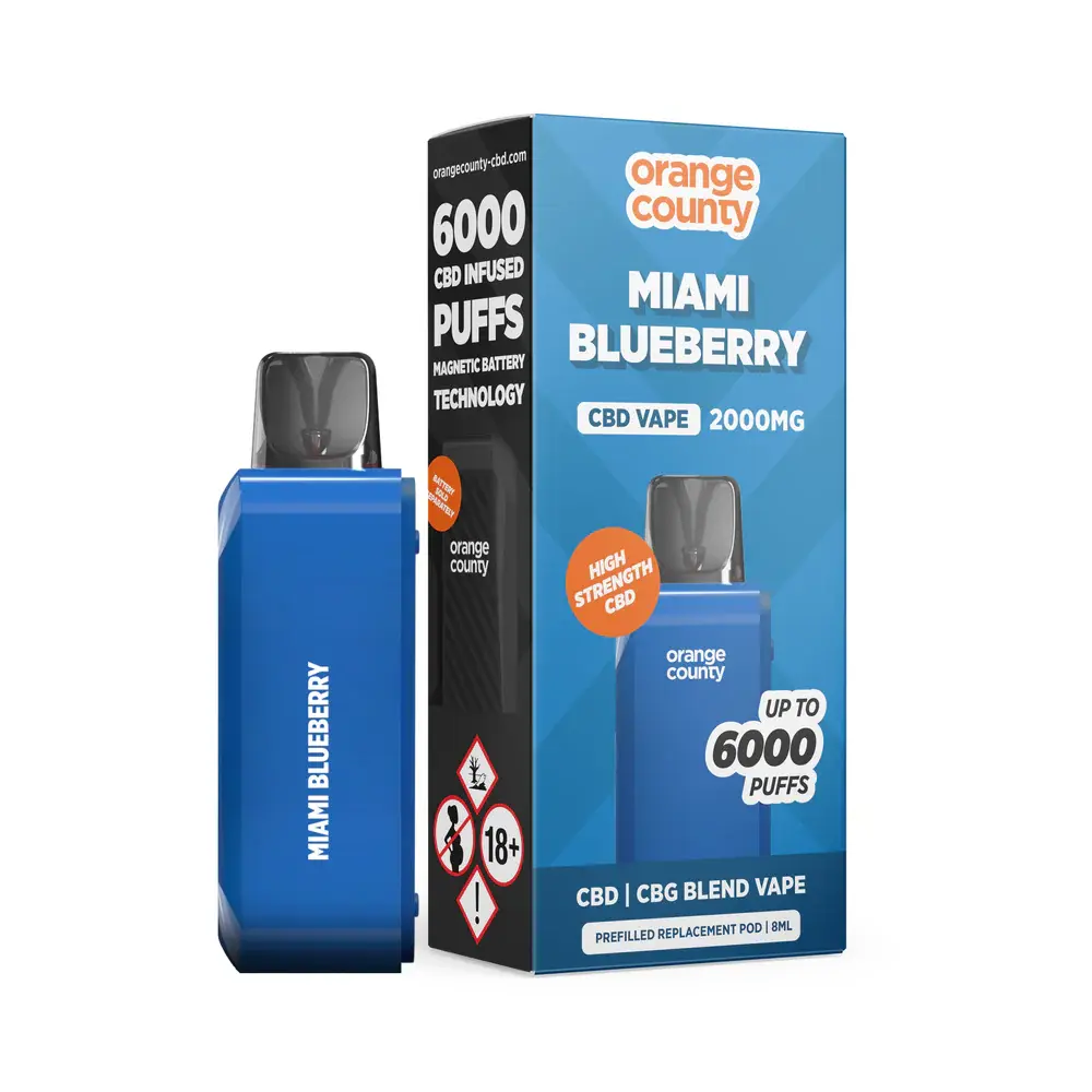 Miami Blueberry 2000mg Orange County CBD Vape Replacement Pod
