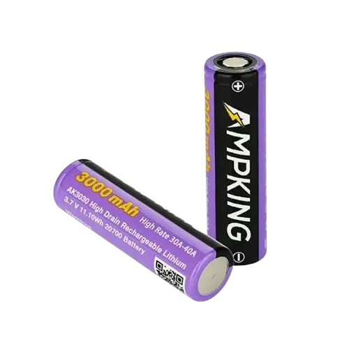 AMPKING 20700 3000mAh 3.7V 30A-40A Battery | Flat Top