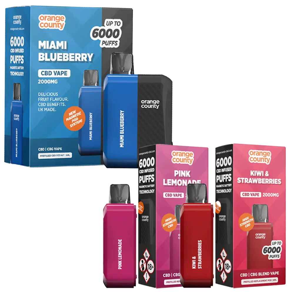 2000mg Orange County CBD Vape Kit + 2 x 8ml 2000mg OC Pods | BUNDLE