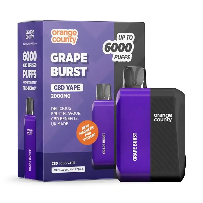 Grape Burst 2000mg Orange County CBD Vape Prefilled CBD Pod Kit 8ml
