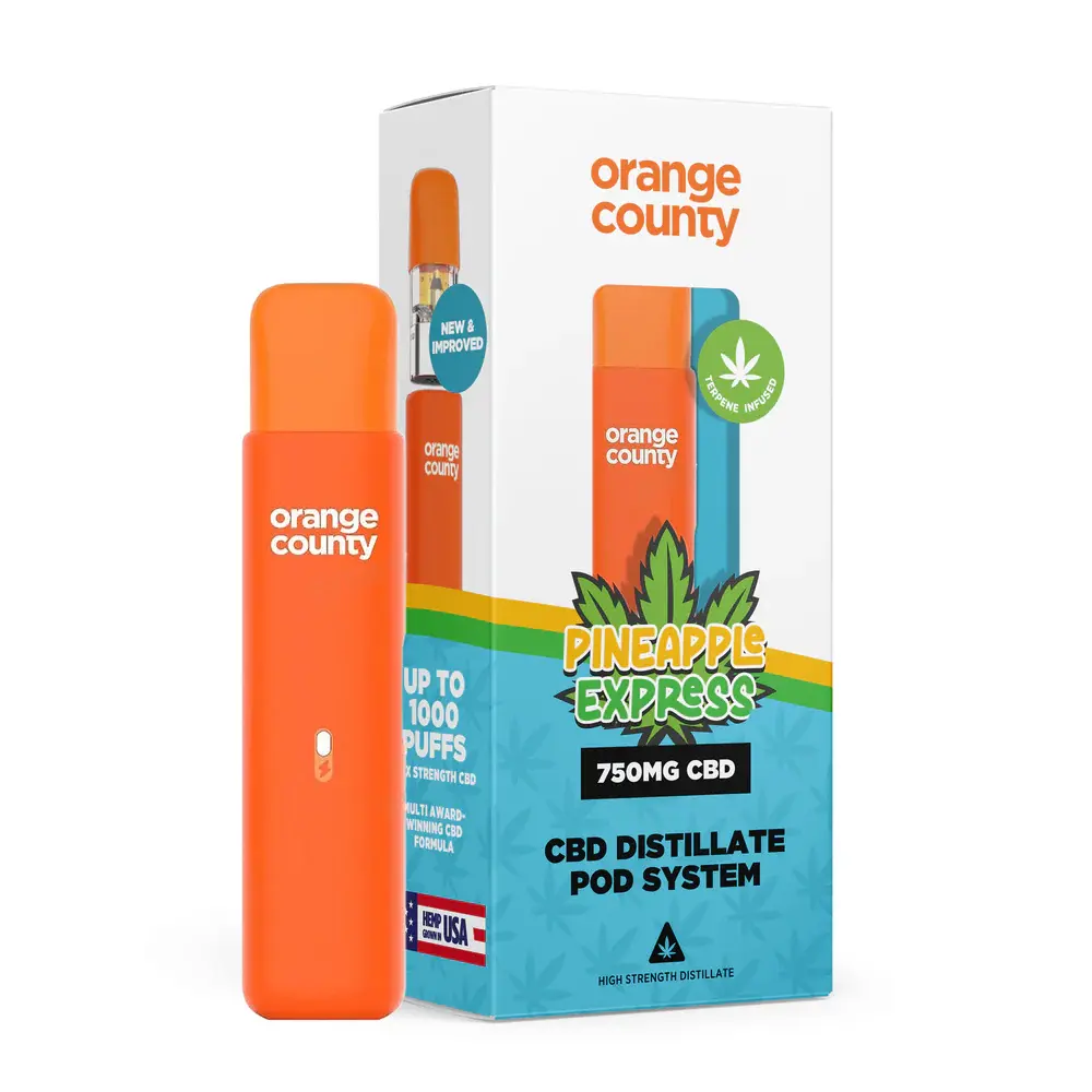 Pineapple Express 750mg Orange County CBD Vape Prefilled CBD Pod Kit 1ml