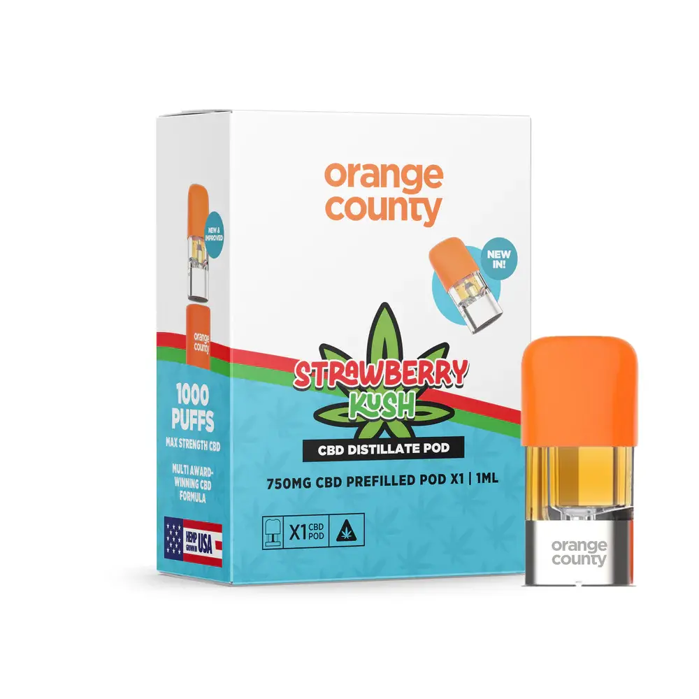 Strawberry Kush 750mg Orange County CBD Vape Replacement Pod