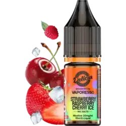 Strawberry Raspberry Cherry Ice by DELICIU Nic Salt 10ml
