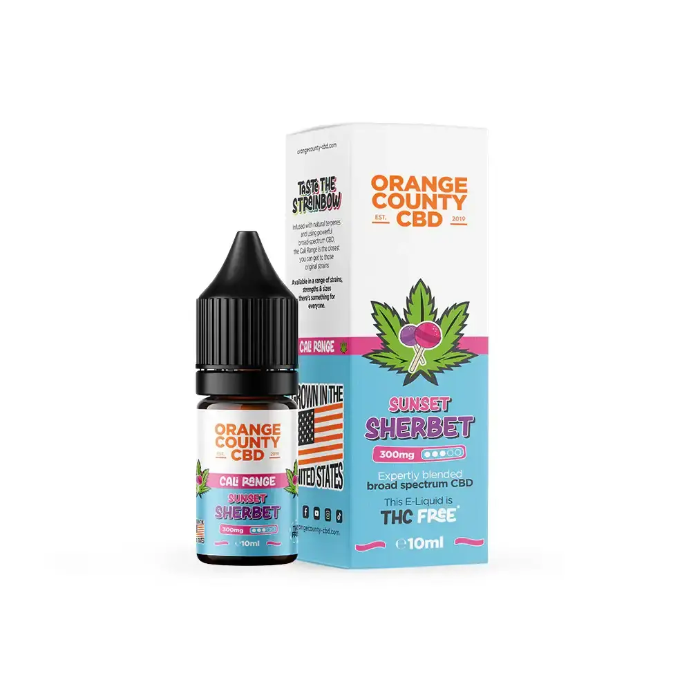 Sunset Sherbet 300mg Orange County CBD E-Liquid 10ml