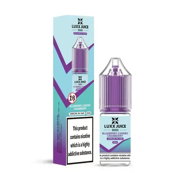 Blueberry Cherry Cranberry Luxx Juice 3000 Nicotine Salts 10ml Nic Salt