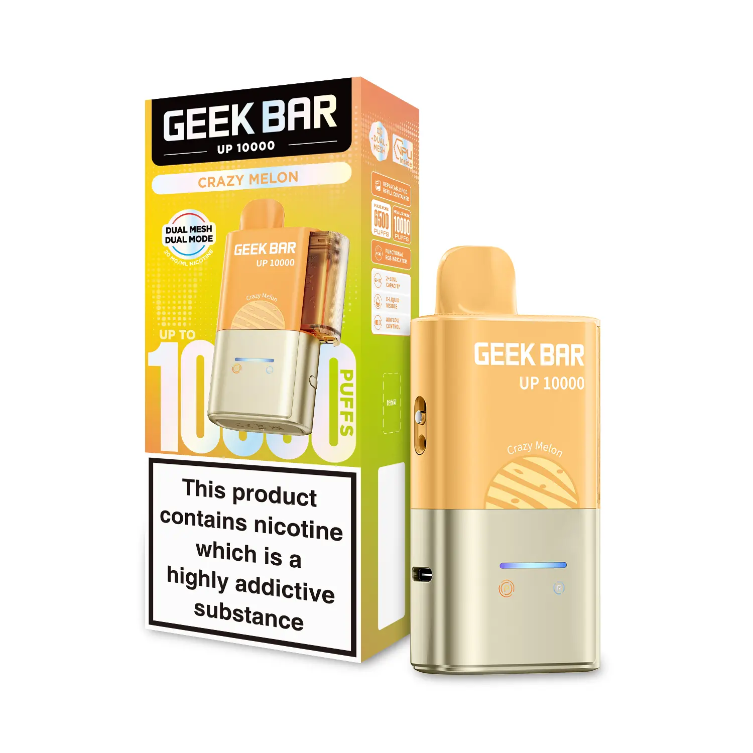 Crazy Melon by Geek Bar Up 10000 Prefilled Pod Kit | 10K Puffs