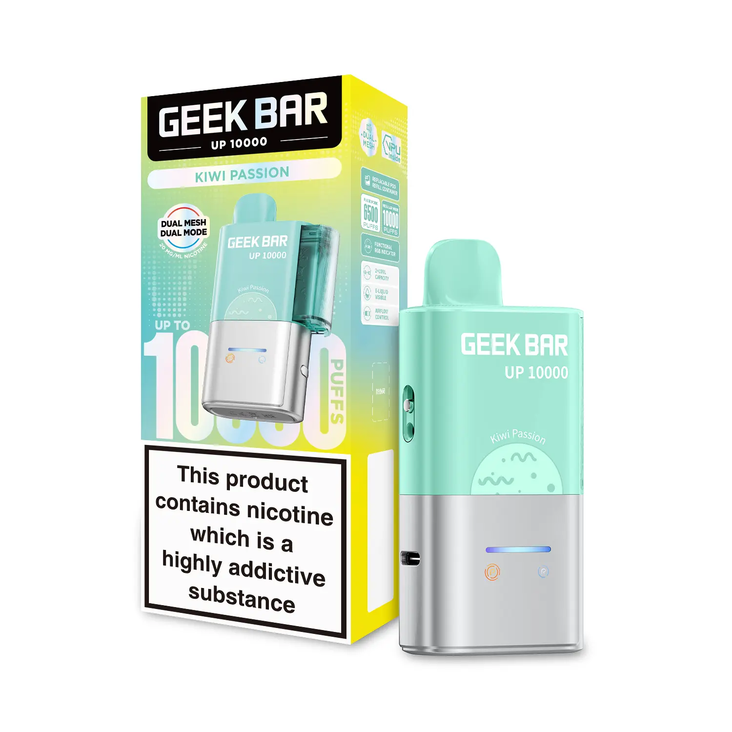 Kiwi Passion by Geek Bar Up 10000 Prefilled Pod Kit | 10K Puffs