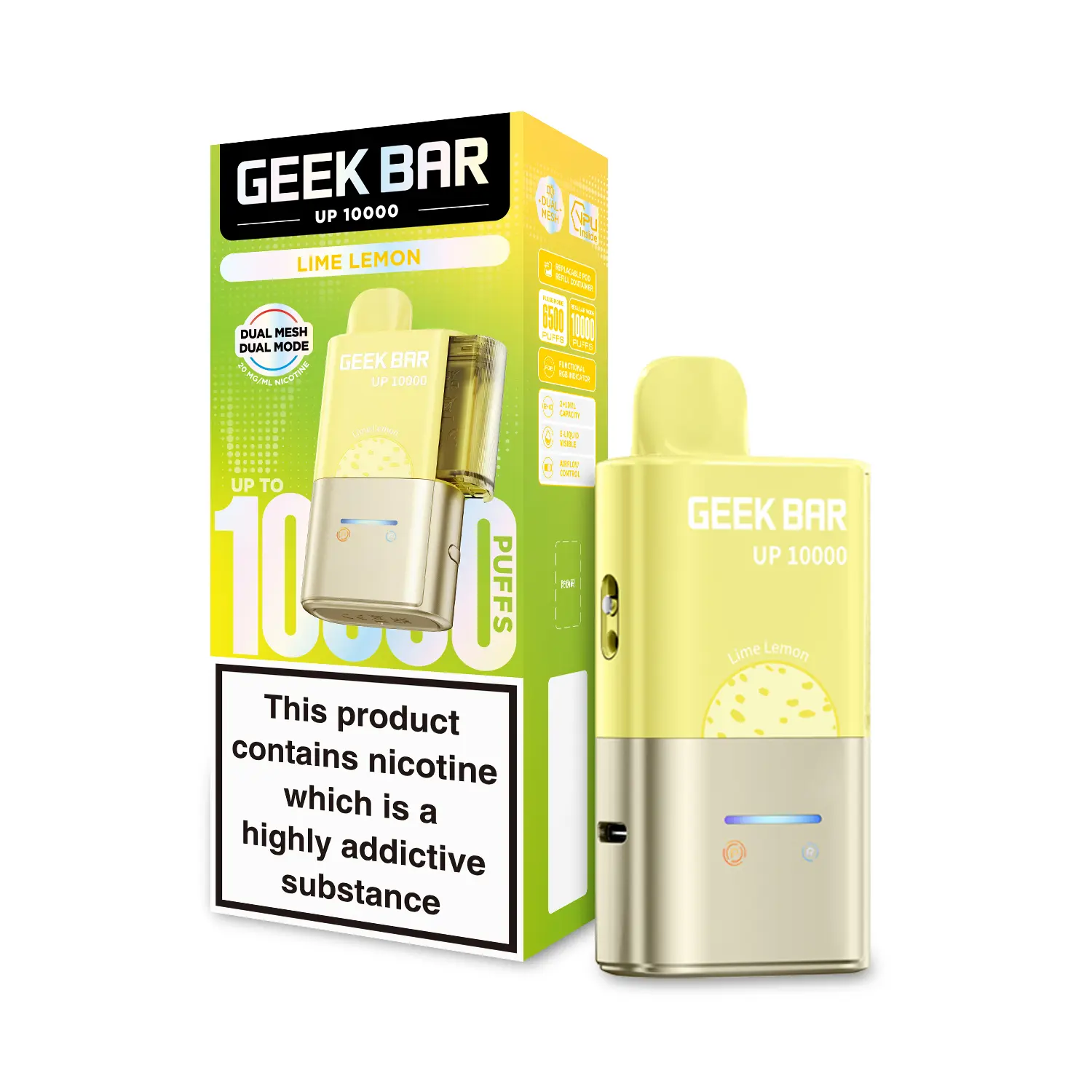 Lime Lemon by Geek Bar Up 10000 Prefilled Pod Kit | 10K Puffs