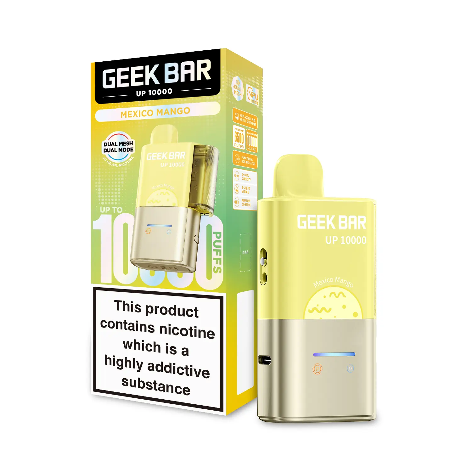 Mexico Mango by Geek Bar Up 10000 Prefilled Pod Kit | 10K Puffs