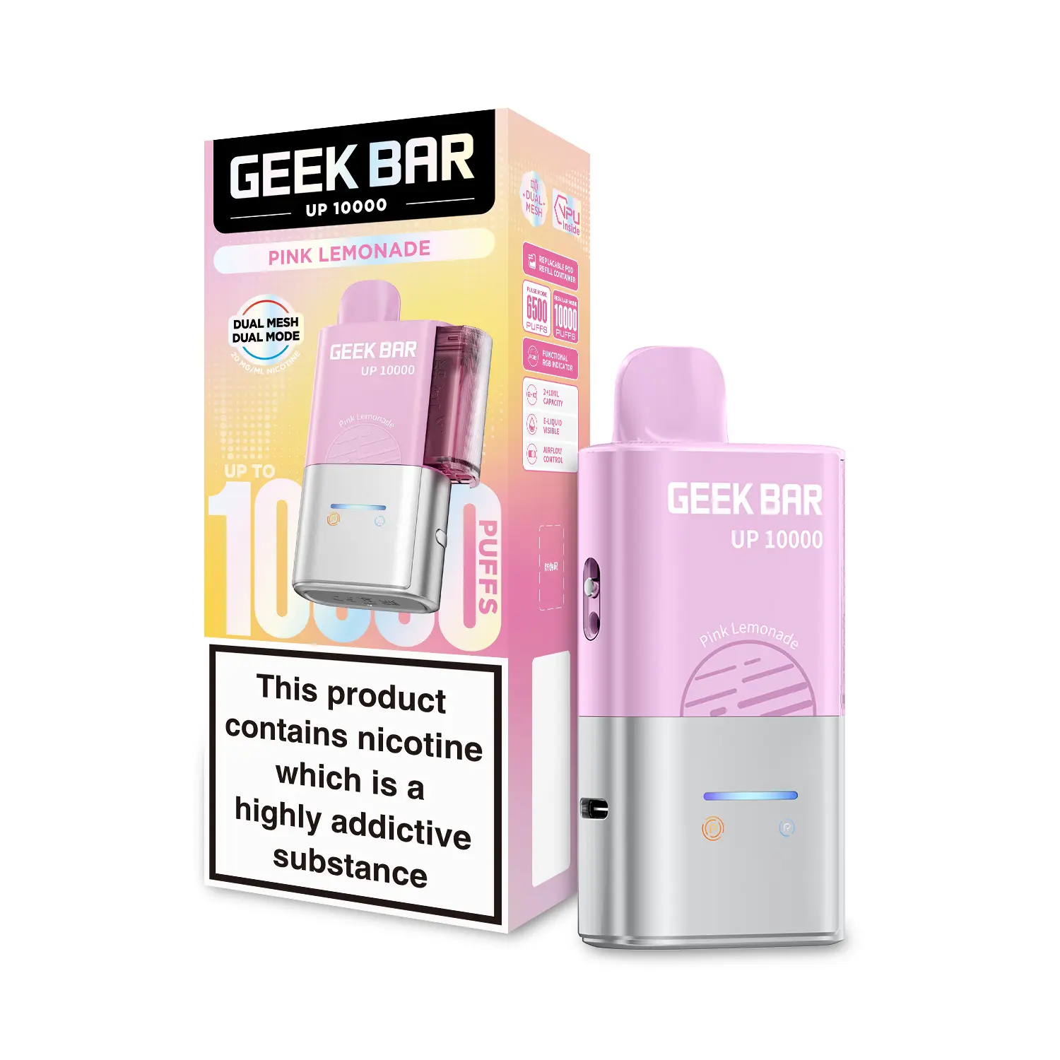 Pink Lemonade by Geek Bar Up 10000 Prefilled Pod Kit | 10K Puffs