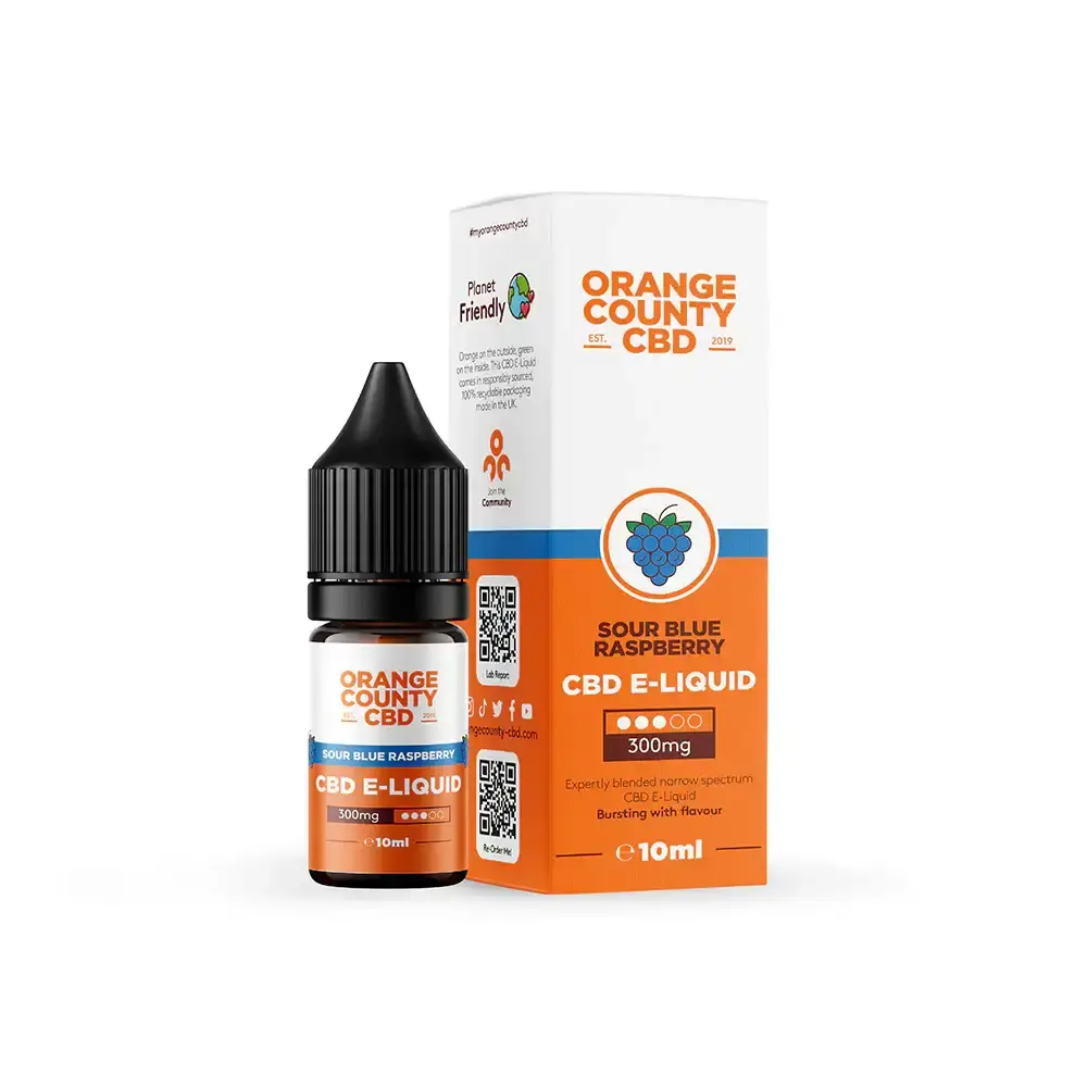 Sour Blue Raspberry 300mg Orange County CBD E-Liquid 10ml