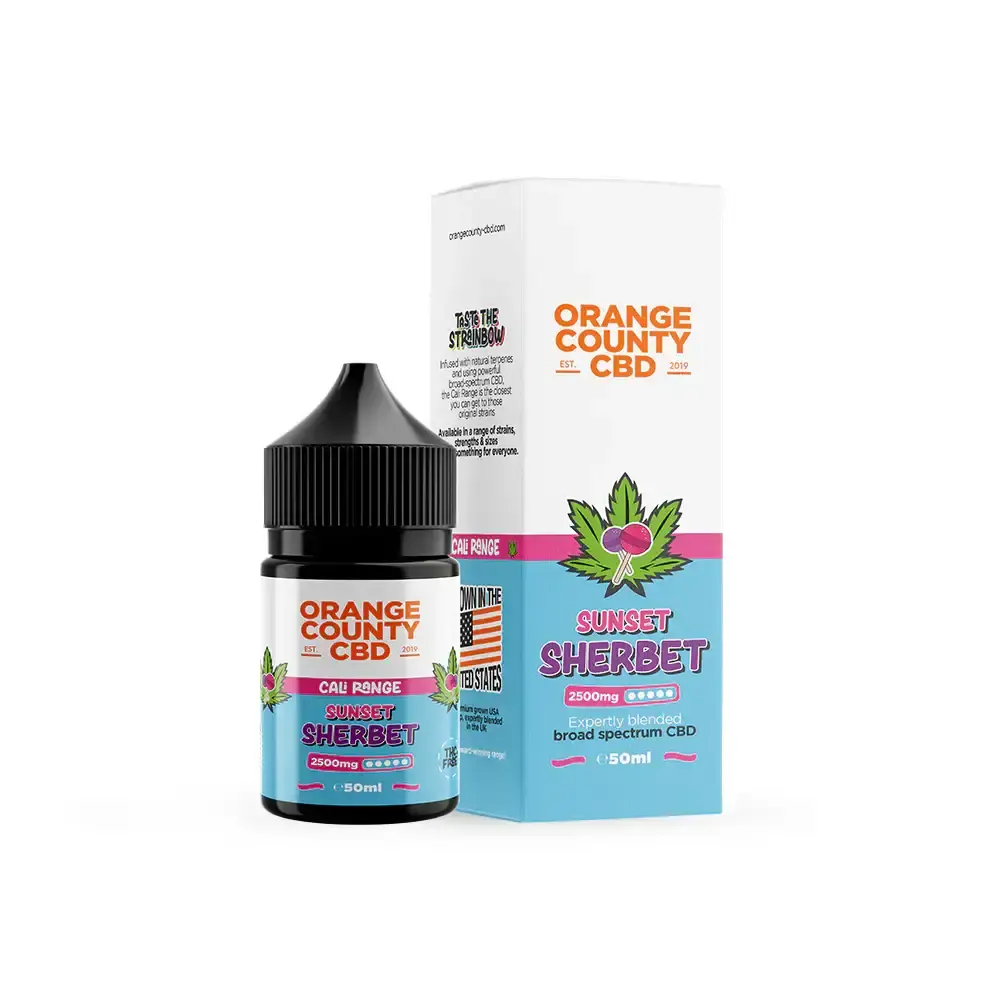 Sunset Sherbet 15002500mg Orange County CBD E-Liquid 50ml