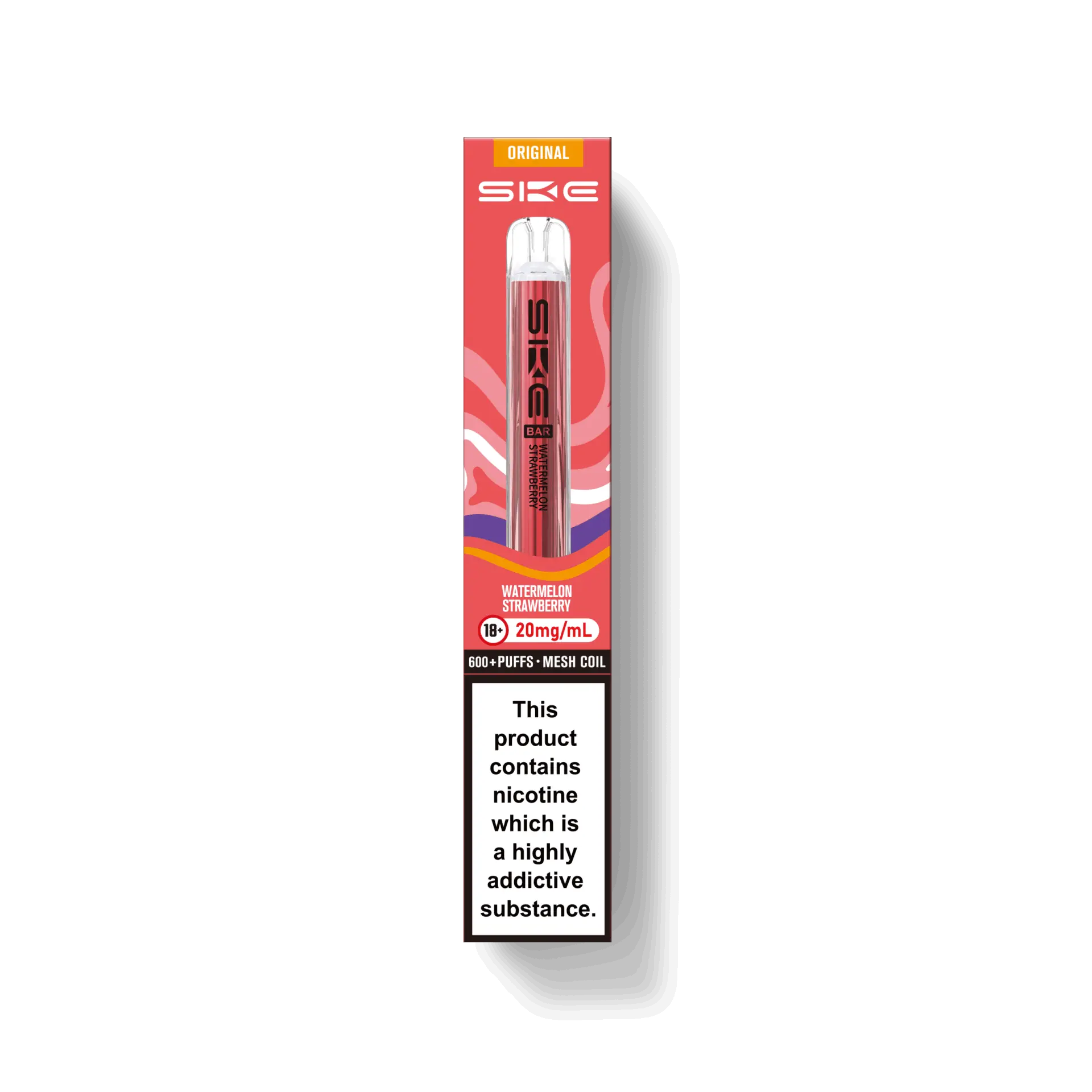 Watermelon Strawberry by Ske   Bar 600 Puff | Prefilled Pod Vape Kit