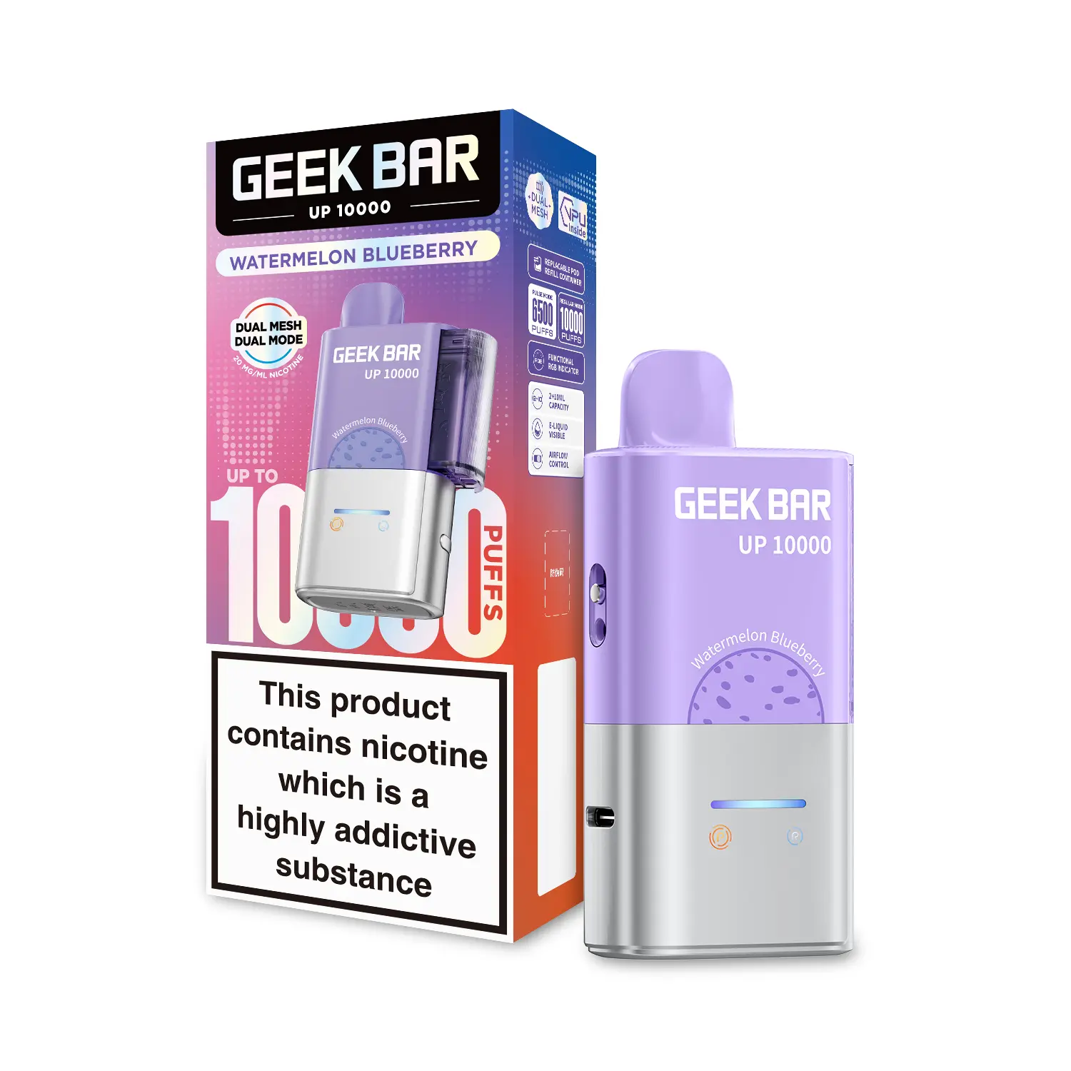 Watermelon Blueberry by Geek Bar Up 10000 Prefilled Pod Kit | 10K Puffs