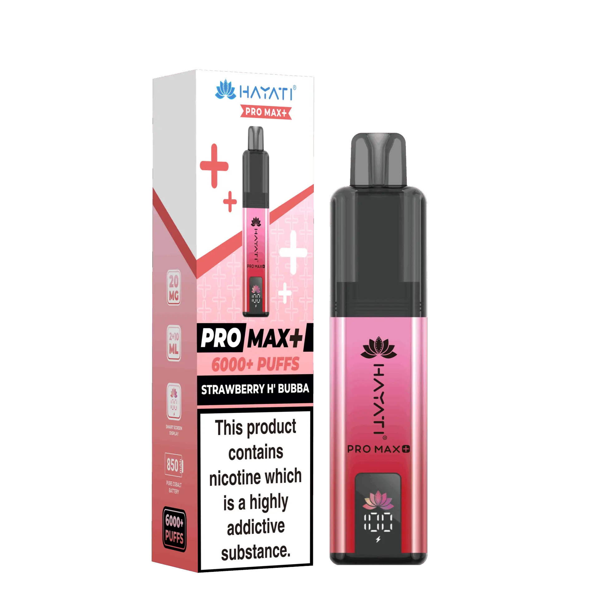 Strawberry H;bubba by Hayati Pro Max+ 6000 Prefilled Pod Kit | 6000 Puff