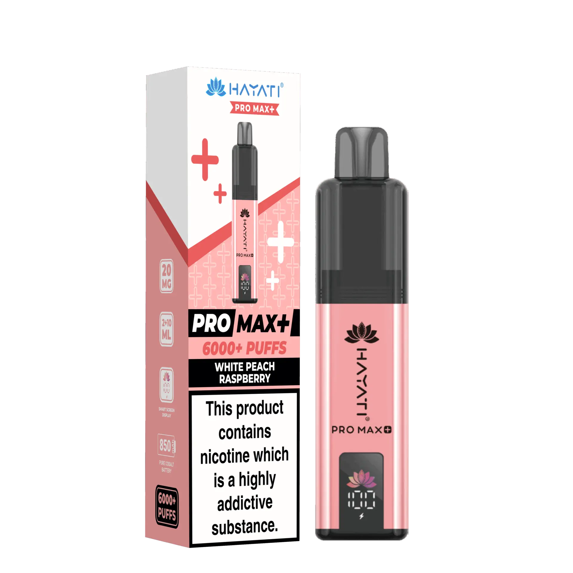 White Peach Raspberry by Hayati Pro Max+ 6000 Prefilled Pod Kit | 6000 Puff