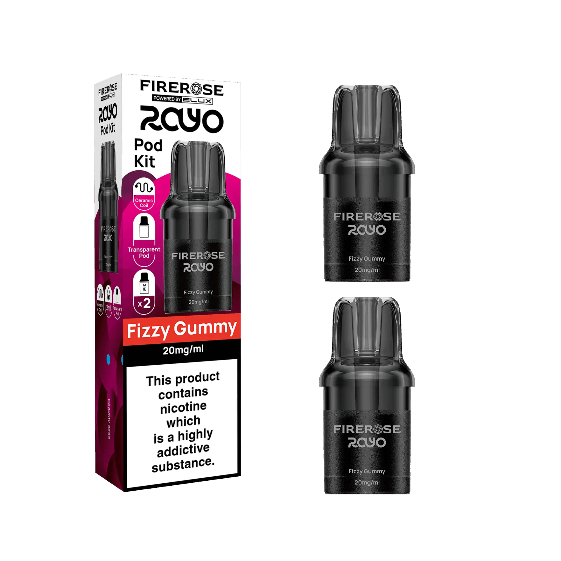 Fizzy Gummy by Elux Firerose Rayo 600 Puff