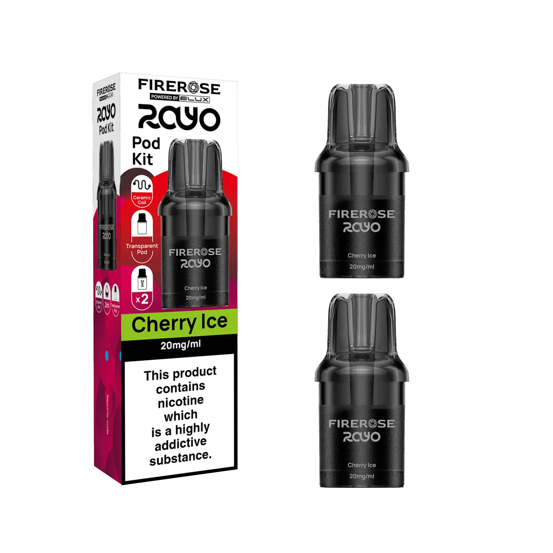 Cherry Ice by Elux Firerose Rayo 600 Puff