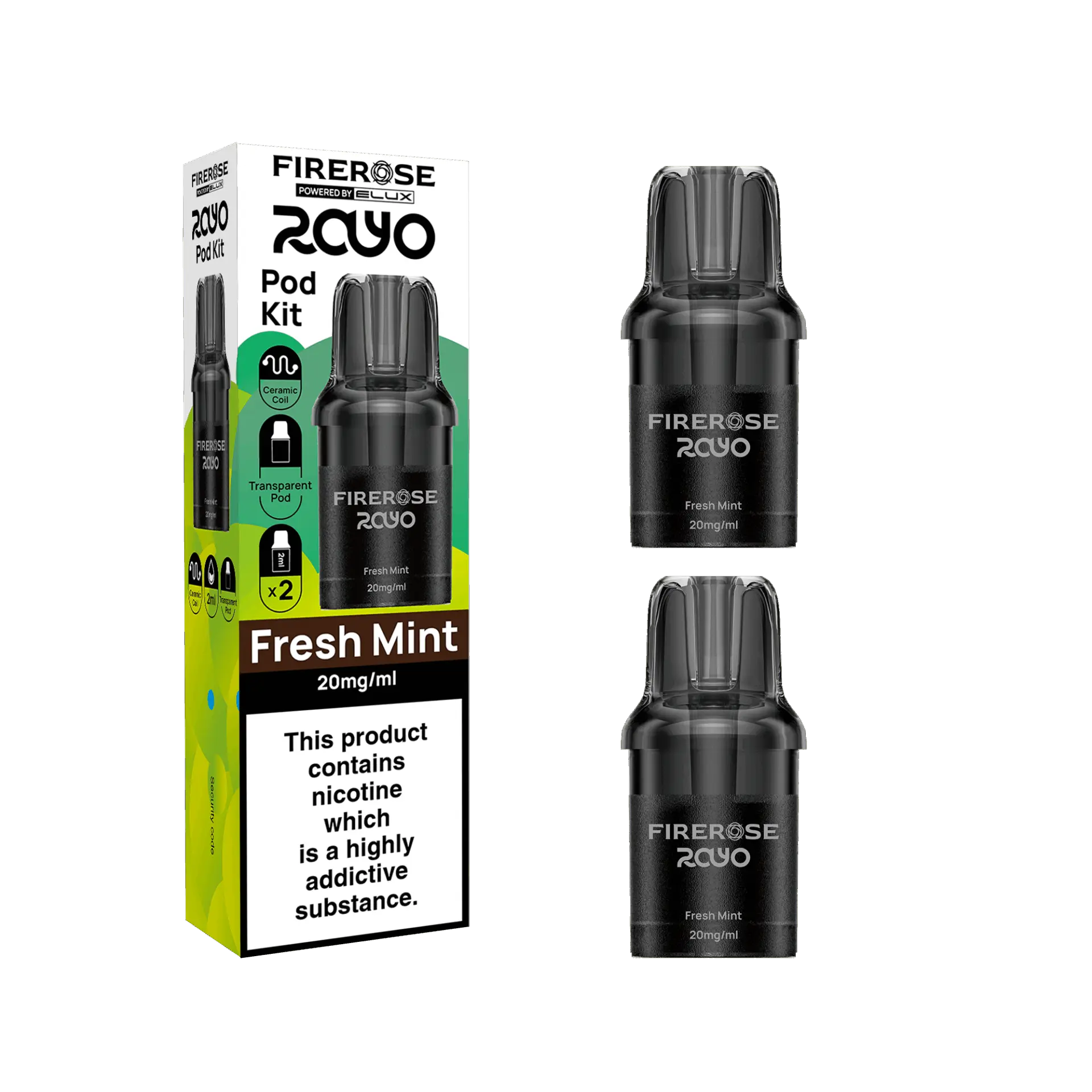 Fresh Mint by Elux Firerose Rayo 600 Puff