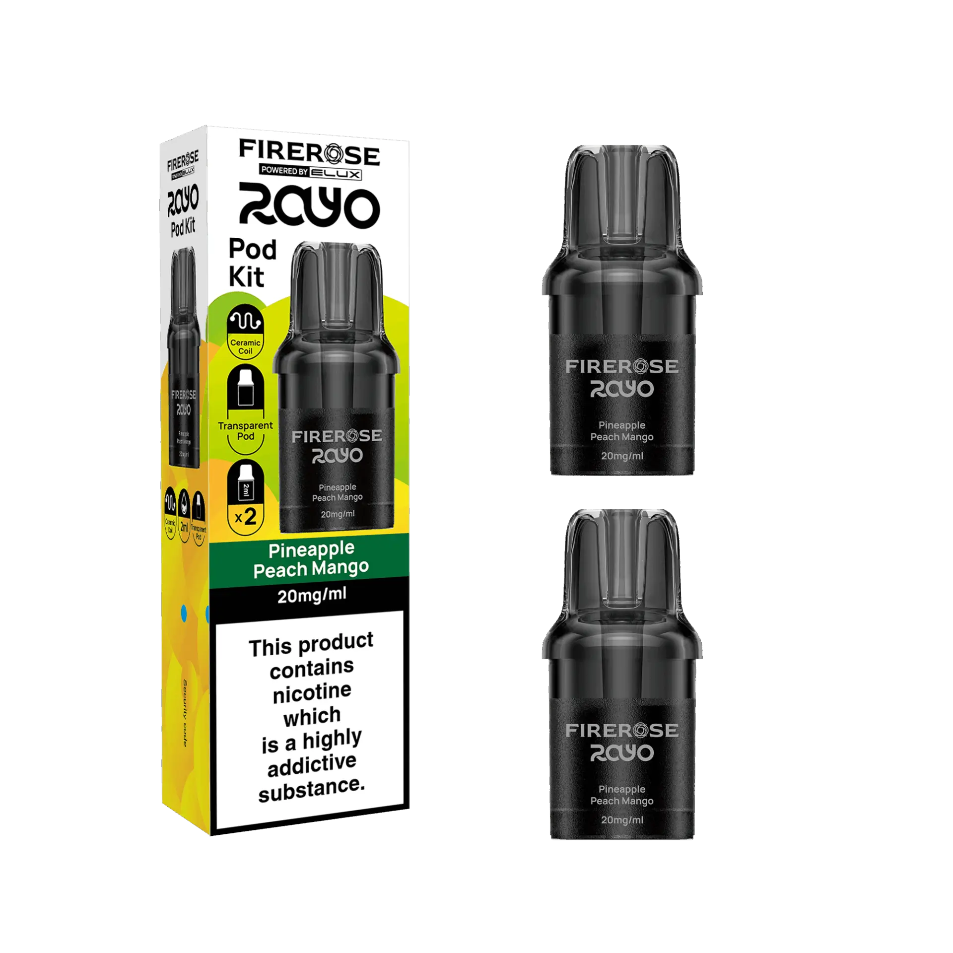 Pineapple Peach Mango by Elux Firerose Rayo 600 Puff