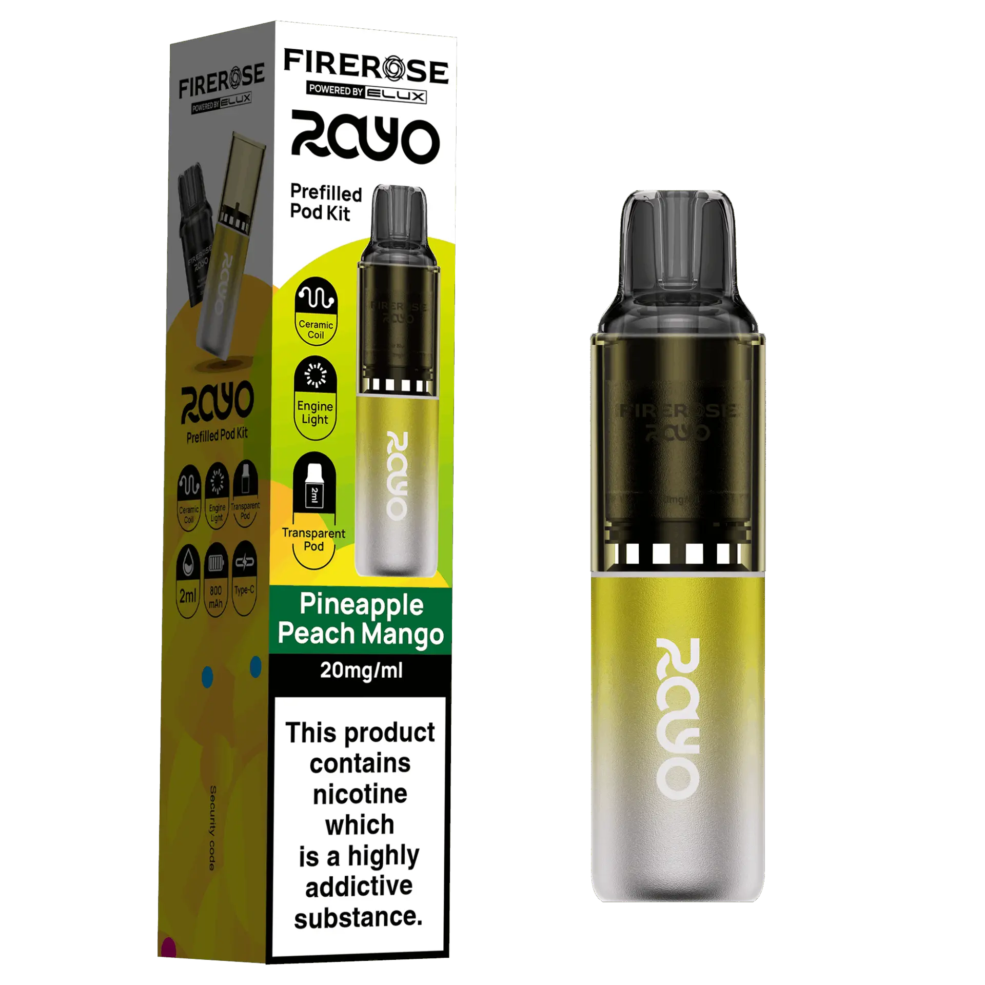 Pineapple Peach Mango by Elux Firerose Rayo 600