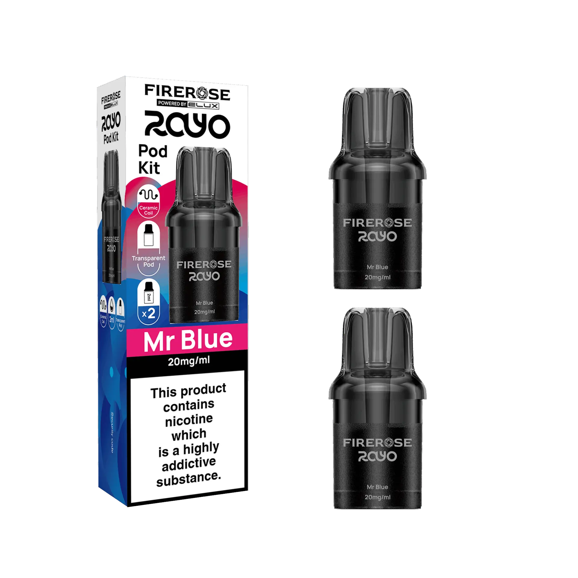 Mr Blue by Elux Firerose Rayo 600 Puff