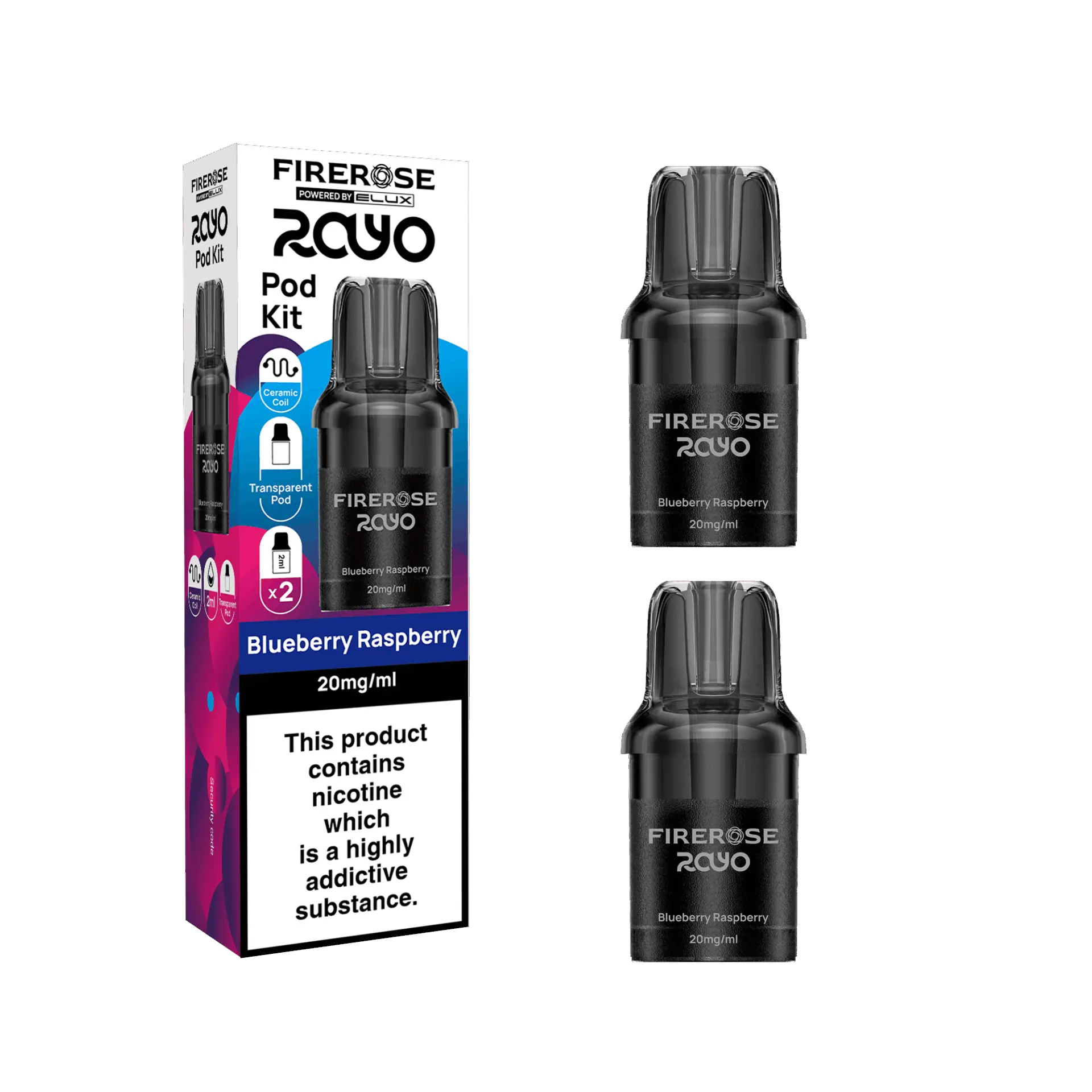 Blueberry Raspberry by Elux Firerose Rayo 600 Puff