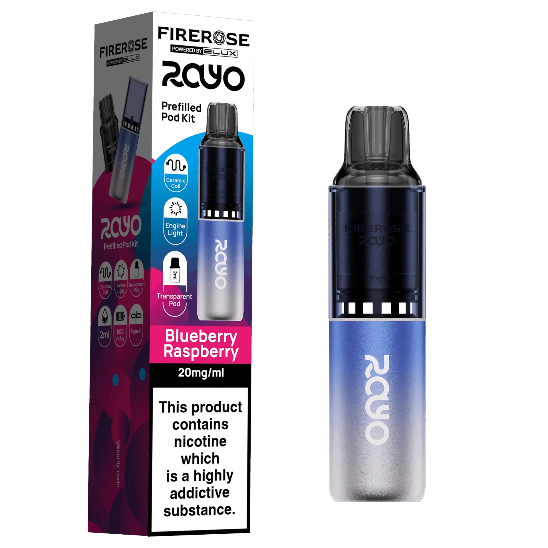 Blueberry Raspberry by Elux Firerose Rayo 600