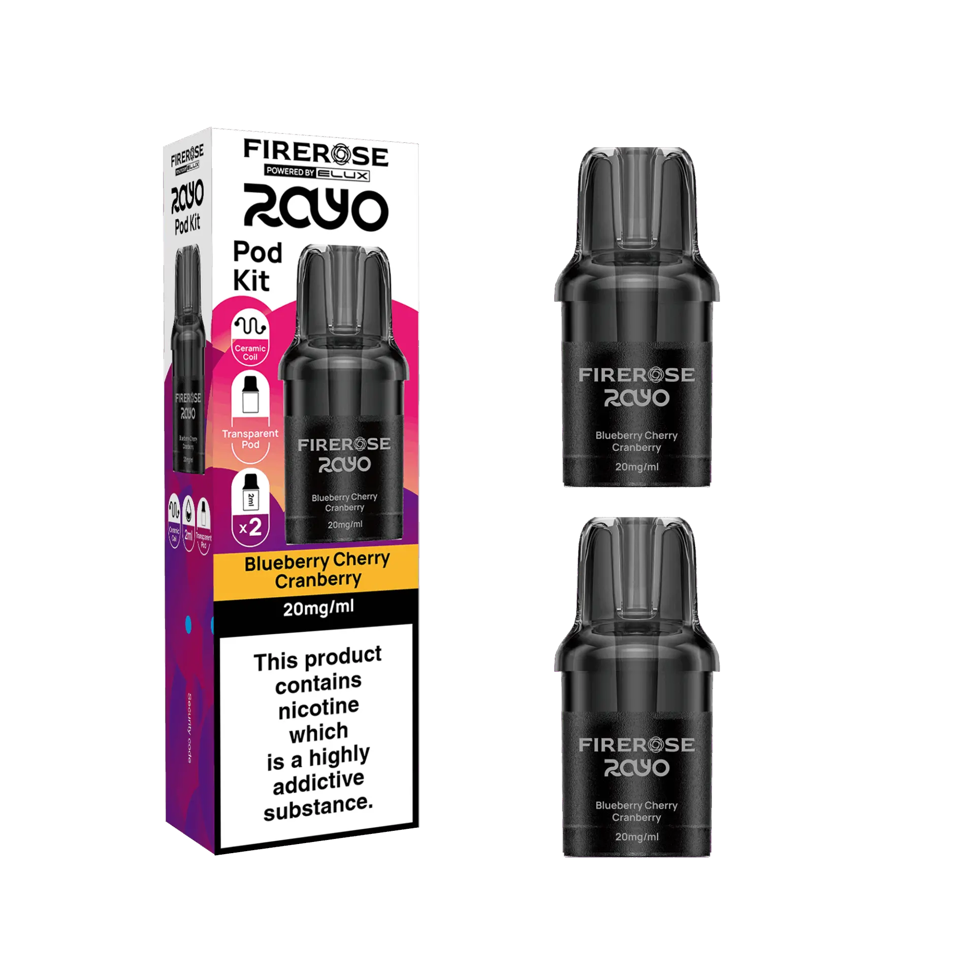 Blueberry Cherry Cranberry by Elux Firerose Rayo 600 Puff