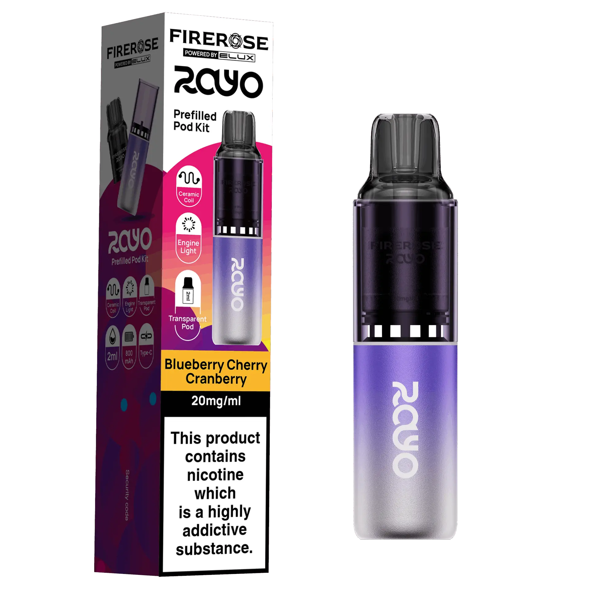 Blueberry Cherry Cranberry by Elux Firerose Rayo 600