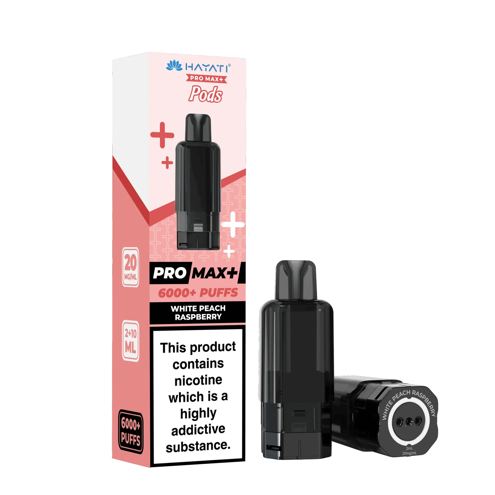 White Peach Raspberry Hayati Pro Max Plus Pods 6000