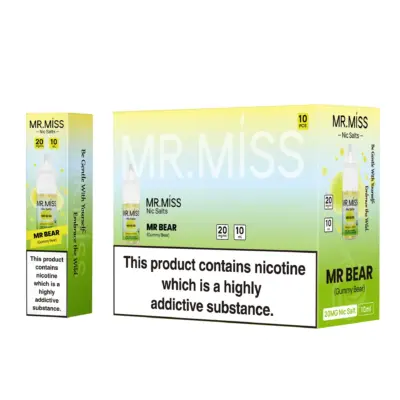 Mr Bear - Mr.Miss Salt Nicotine Salt Box of 10 10ml 20mg Mr.Miss Nic Salts 10ml Box of 10