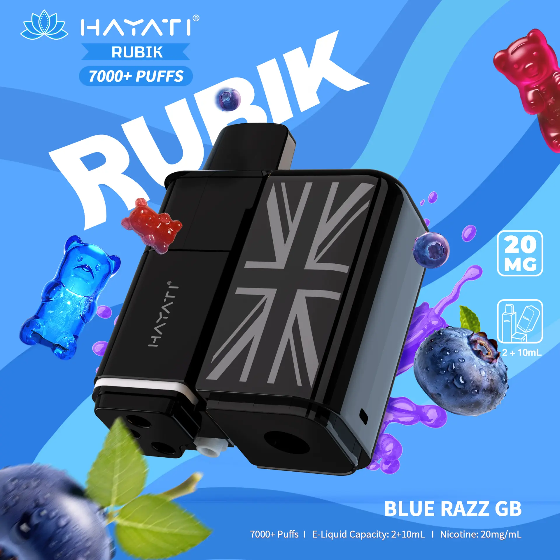 Blue Razz GB Hayati Rubik 7K Refill Pod Pack