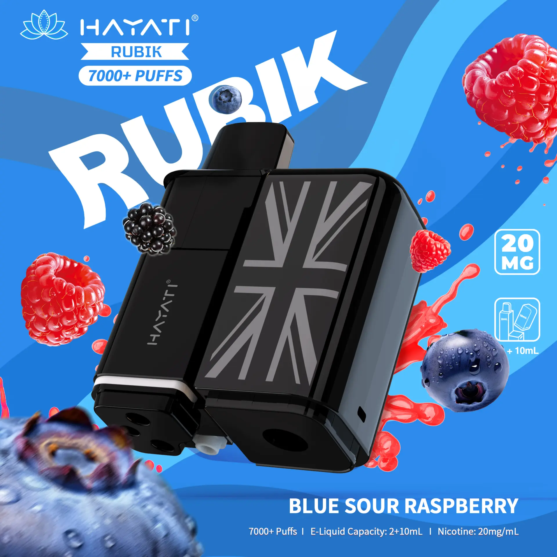 Blue Sour Raspberry Hayati Rubik 7K Refill Pod Pack